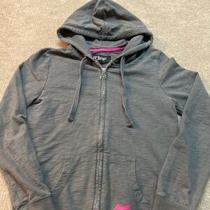 Fox Gray Hoodie with Pink Highlights